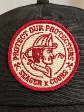 Seager x Coors Black Cap with Red & Cream Patch